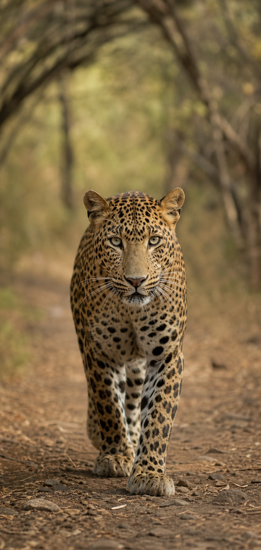 Leopard walking in the wild