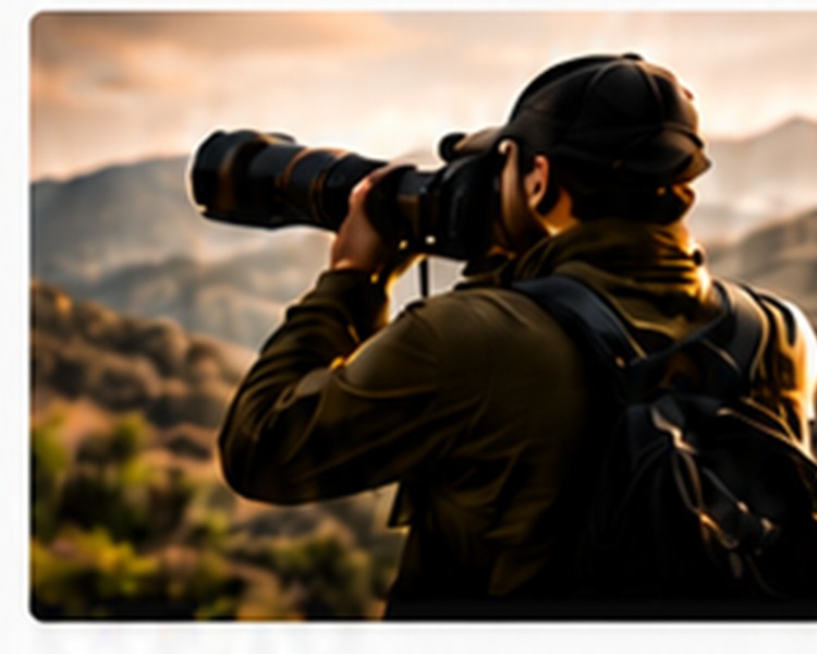 Wildlife photographer using a camera