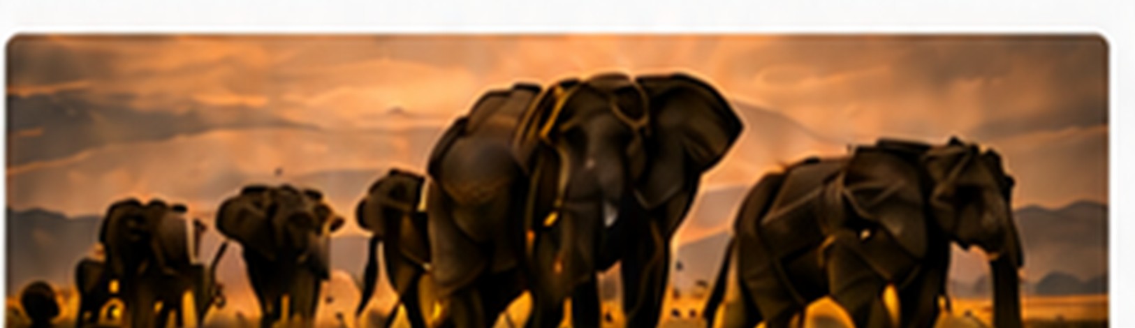 Elephants at sunset